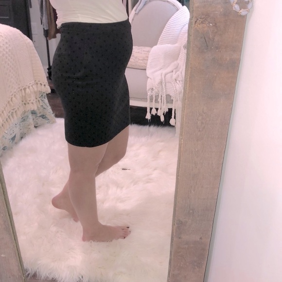 Ann Taylor LOFT sz 6 black polka dot career skirt - Picture 1 of 5